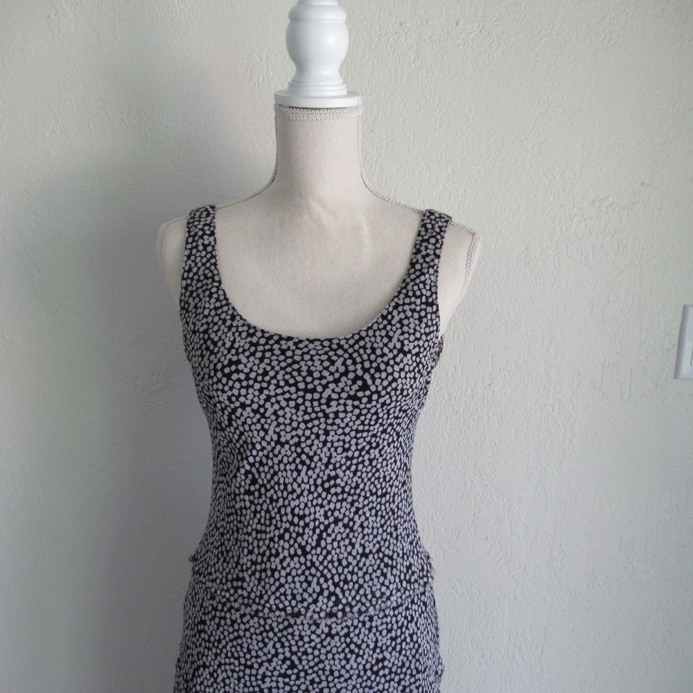 Black and White Tiered Maxi Dress from Black Label by Evan Picone Size 4 - Picture 10 of 13